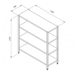 Öztiryakiler Stacking Rack, 4 Flat Tables, 140x50 cm - Öztiryakiler