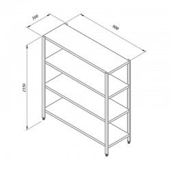 Öztiryakiler Stacking Rack, 4 Flat Tables, 90x50 cm - Öztiryakiler