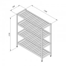 Öztiryakiler Stacking Rack, 4 Grid Tables, 120x60 cm - Öztiryakiler
