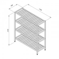 Öztiryakiler Stacking Rack, 4 Grid Tables, 120x80 cm - Öztiryakiler