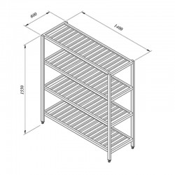 Öztiryakiler Stacking Rack, 4 Grid Tables, 140x60 cm - Öztiryakiler