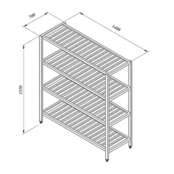 Öztiryakiler Stacking Rack, 4 Grid Tables, 140x70 cm - Öztiryakiler