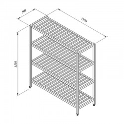 Öztiryakiler Stacking Rack, 4 Grid Tables, 190x50 cm - Öztiryakiler