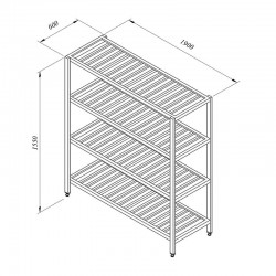 Öztiryakiler Stacking Rack, 4 Grid Tables, 190x60 cm - Öztiryakiler