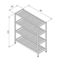 Öztiryakiler Stacking Rack, 4 Grid Tables, 90x50 cm - Öztiryakiler