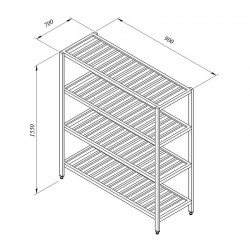 Öztiryakiler Stacking Rack, 4 Grid Tables, 90x70 cm - Öztiryakiler