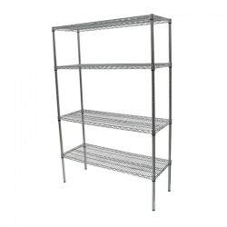 Öztiryakiler Stainless 4 Layers Grid Table Stacking Rack, 46x183x183 cm - Öztiryakiler