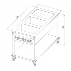 Öztiryakiler Stainless Movable Bain Marie, 4 GN 1/1-150 Capacity - Öztiryakiler