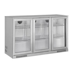 Öztiryakiler Stainless Steel Behind Bar Bottle Cooler Cabinet with 3 Sliding Doors - Öztiryakiler