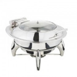 Öztiryakiler Standing Rectangular Chafing Dish with Glass Lid, GN 2/3, 6 L, Gel Fuelled - Öztiryakiler