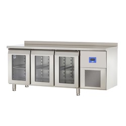 Öztiryakiler TA 370 NMV ثلاجة أفقية من النوع الذي يوضع على السطح، 3 أبواب زجاجية - Öztiryakiler