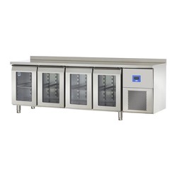 Öztiryakiler TA 470 NMV Horizontal Bench Type Refrigerator, 4 Glass Doors - Öztiryakiler