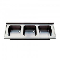 Öztiryakiler Three Lake Table Sink without Dropper, 160x60 cm, 40x40x25 cm - Öztiryakiler