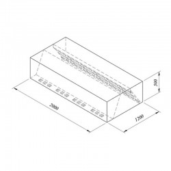 Öztiryakiler Wall Mounted Double Wall Hood with Filter, 200x120 cm - Öztiryakiler