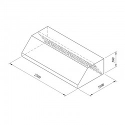 Öztiryakiler Wall Mounted Filter Hood, 250x100 cm - Öztiryakiler