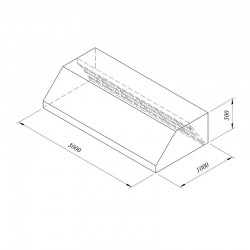 Öztiryakiler Wall Mounted Filter Hood, 300x100 cm - Öztiryakiler