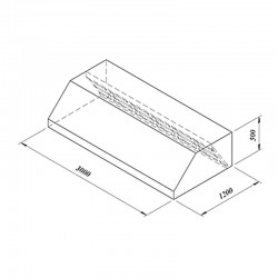 Öztiryakiler Wall Mounted Filter Hood, 300x120 cm - Öztiryakiler