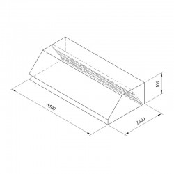 Öztiryakiler Wall Mounted Filter Hood, 550x150 cm - Öztiryakiler