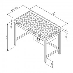 Öztiryakiler Wooden Work Bench with One Drawer, 120x70 cm - Öztiryakiler