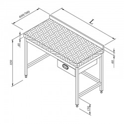 Öztiryakiler Wooden Work Bench with One Drawer, 190x70 cm - Öztiryakiler