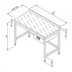 Öztiryakiler Work Bench, Polyethylene Table, Single Drawer, 120x70 cm - Öztiryakiler