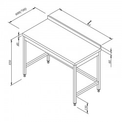 Öztiryakiler Work Bench with Back, 120x60 cm - Öztiryakiler
