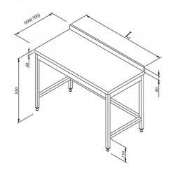 Öztiryakiler Work Bench with Back, 90x60 cm - Öztiryakiler