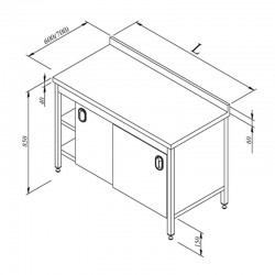 Öztiryakiler Work Bench with Cabinet and Intermediate Shelf, 140x60 cm - Öztiryakiler