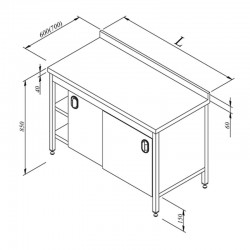 Öztiryakiler Work Bench with Cabinet and Shelves, 190x60 cm - Öztiryakiler