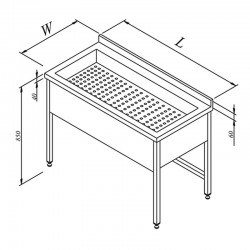 Öztiryakiler Work Bench with Draining Pool, 140x70 cm - Öztiryakiler