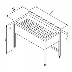 Öztiryakiler Work Bench with Filtering Pool, 120x70 cm - Öztiryakiler