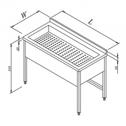 Öztiryakiler Work Bench with Filtering Pool, 160x60 cm - Öztiryakiler