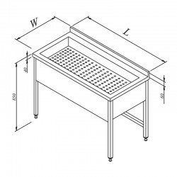 Öztiryakiler Work Bench with Filtering Pool, 160x70 cm - Öztiryakiler