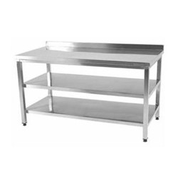 Öztiryakiler Work Bench with Intermediate Shelf and Backrest, 160x60 cm - Öztiryakiler