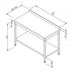 Öztiryakiler Work Bench with Intermediate Shelf, Drawer Back, 160x60 cm - Öztiryakiler