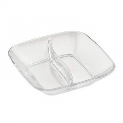 Bora Plastik Kare Bölmeli Sos Kabı, Polikarbonat, 8.5 cm, Şeffaf - Bora Plastik