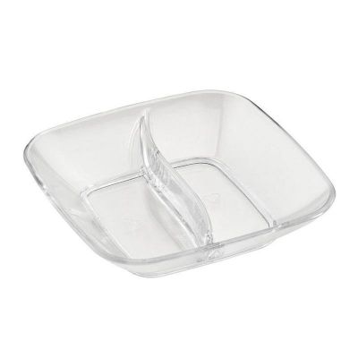 Bora Plastik Kare Bölmeli Sos Kabı, Polikarbonat, 8.5 cm, Şeffaf - 1