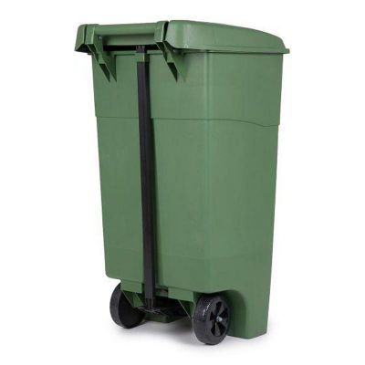 Bora Plastik Pedallı Çöp Kovası, 125 L, Yeşil - 2