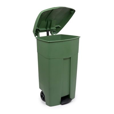 Bora Plastik Pedallı Çöp Kovası, 125 L, Yeşil - 1