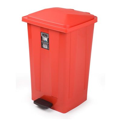 Bora Plastik Pedallı Çöp Kovası, No: 4, 48 L, Kırmızı - 1