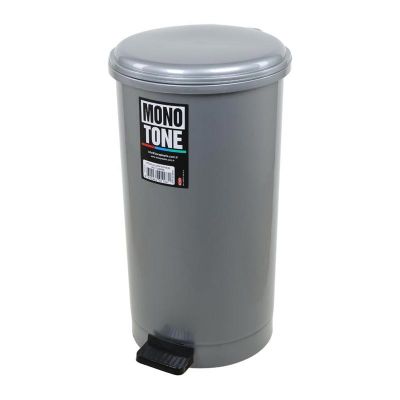 Bora Plastik Pedallı Derin Çöp Kovası, No: 2, 21.4 L, Gri - 1