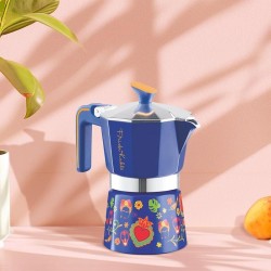 Pedrini Frida Kahlo Moka Pot, 3 Cup, Mavi - Thumbnail