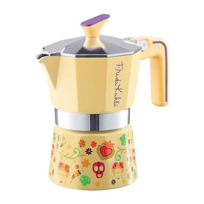 Pedrini Frida Kahlo Moka Pot, 6 Cup, Sarı - 1