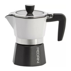 Pedrini Sei Moka Pot, 3 Cups, Şeffaf Kapaklı, Siyah Beyaz - Pedrini