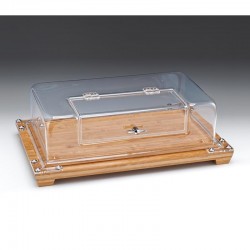 Zicco ZCP-534 Ahşap Altlı Çelik Kulplu Akrilik Muhafaza Kabı, 59x39 cm - Zicco