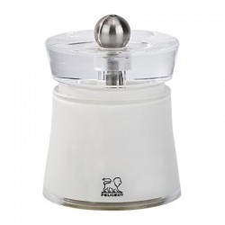 Peugeot Bali Acrylic Salt Mill, 8 cm, White - Peugeot