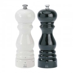 Peugeot Paris Black Pepper-Salt Grinder Set, 2 pcs, 18 cm, Black-White - Peugeot