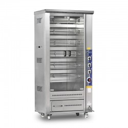 Pimak Double Showcase Chicken Rotisserie Machine with Lavtaş, 60 Chicken Capacity, Natural Gas - Pimak