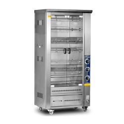 Pimak Double Showcase Chicken Turning Machine with Lavtaş, 60 Chicken Capacity, LPG - Pimak