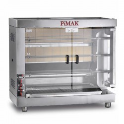 Pimak آلة شوي الدجاج العلوية ذات المقبض القابل للتثبيت Pimak، سعة 15 دجاجة، غاز طبيعي - Pimak